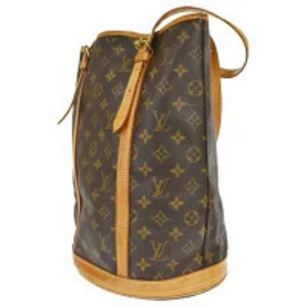 Louis Vuitton Bucket Shoulder Leather Bag Monogram Brown